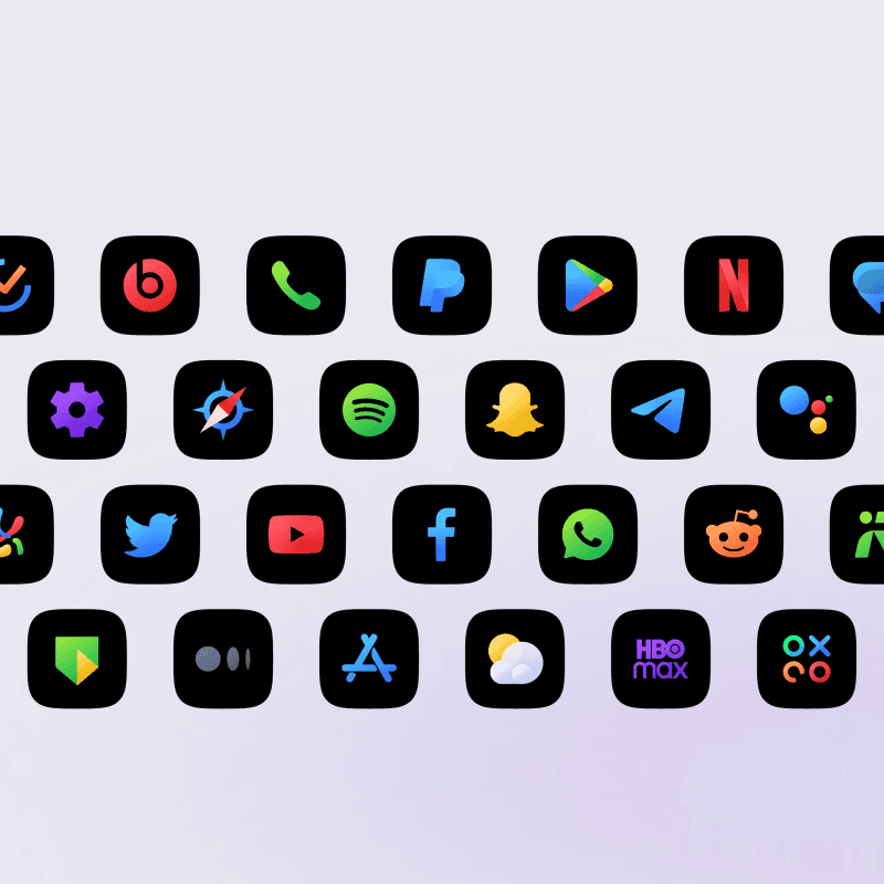 Ares Black icon pack preview