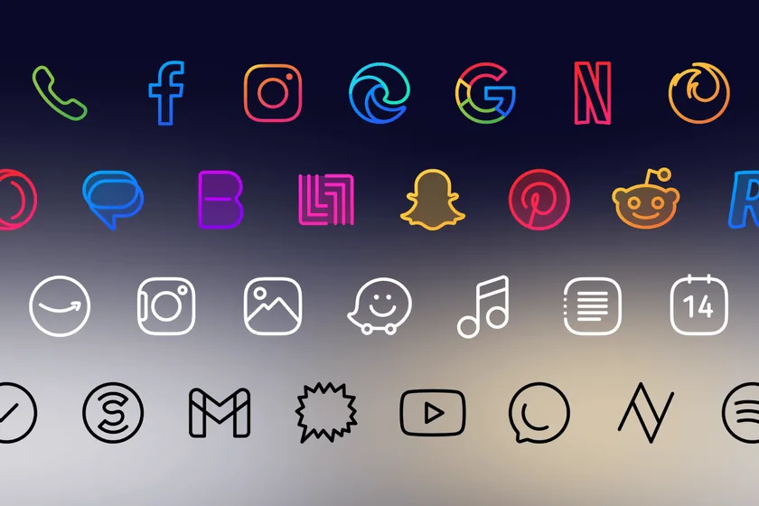 Caelus Icon Packs designs in available icon pack editions