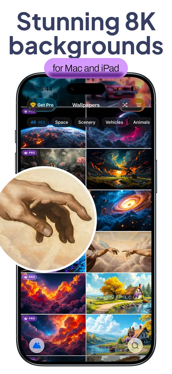 One4Wall 8K desktop background collection for Mac and iPad