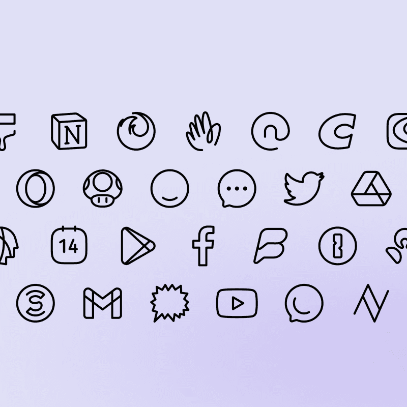 Caelus Black icon pack preview